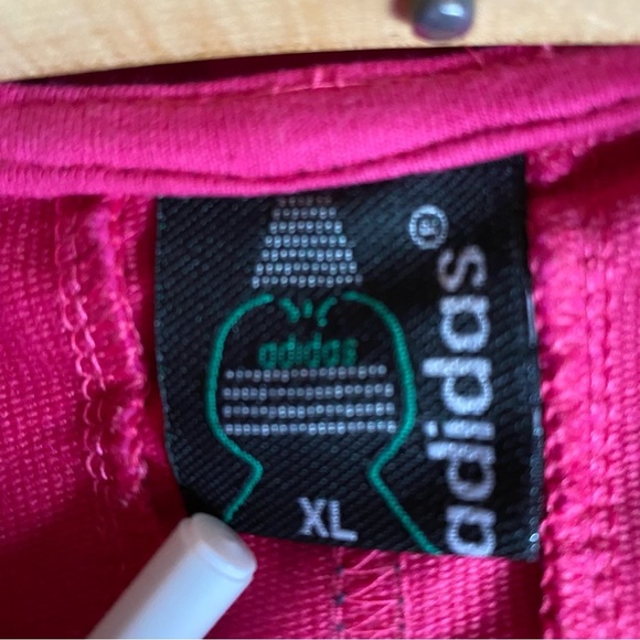 Adidas Track Jacket XL Pink White Full Zip Pockets Activewear Walking Running - Picture 3 of 10